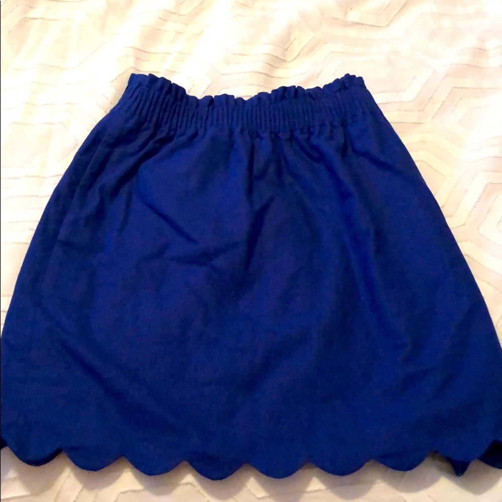 J. Crew Scalloped Linen-Cotton Skirt